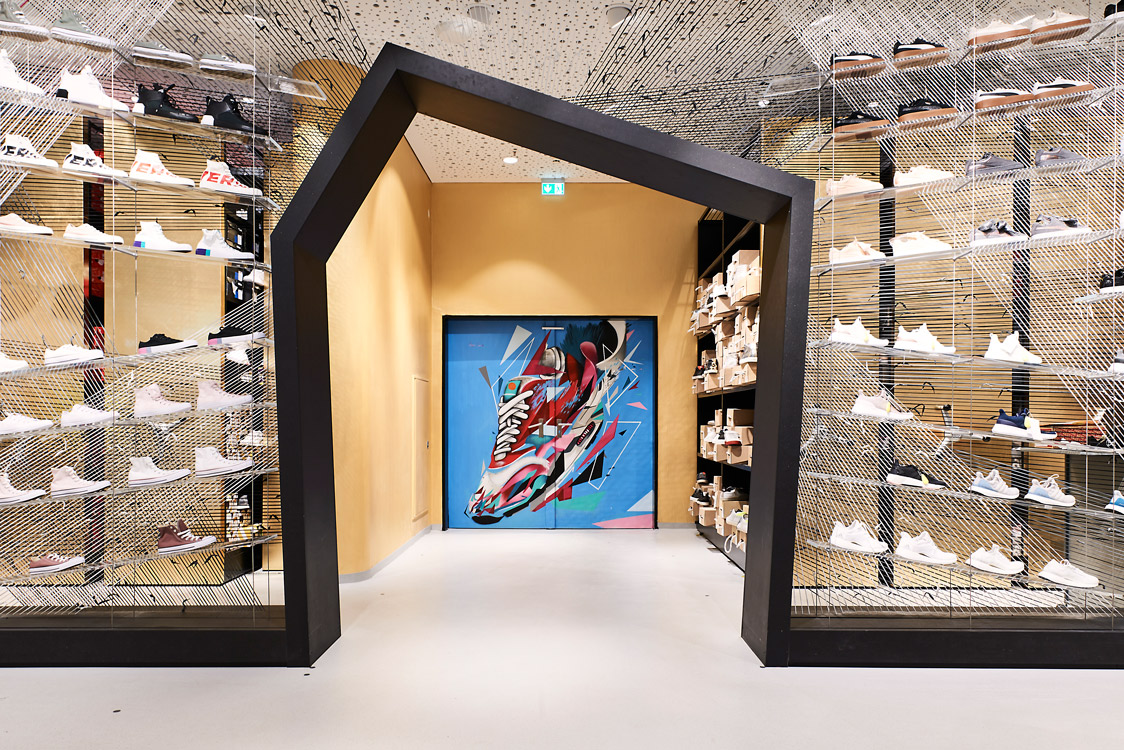 Sneaker wall at the L&T sports store, Osnabrück