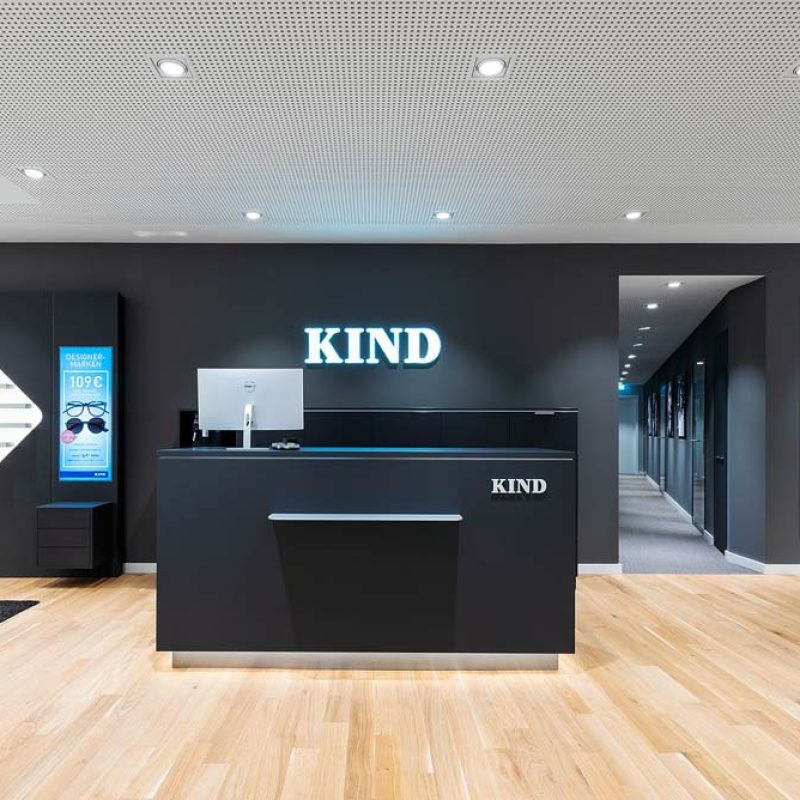 KIND Hörgeräte – Moderner Store für Beratung und Verkauf auf 240 m² – Hoffmann Interior